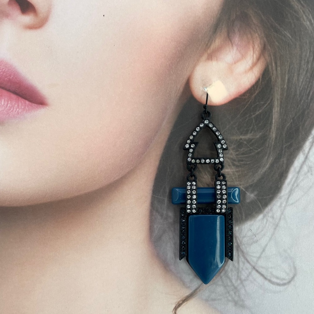 Lulu Frost Crystals Resin Statement Drop Earrings